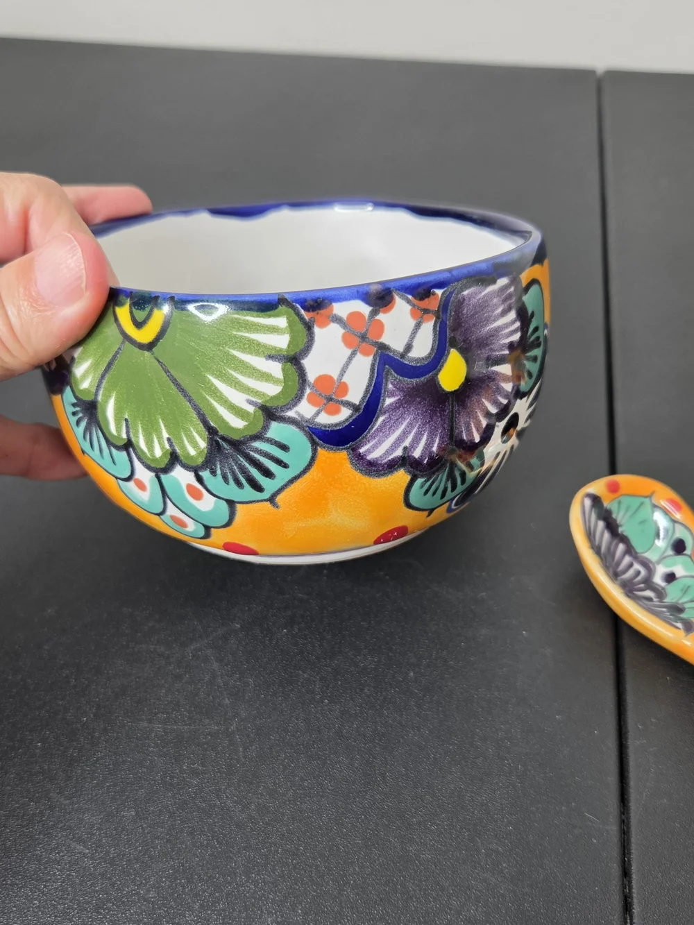 Mexican Talavera Handcrafted Covered Salsa Pan Or Sauce Pot